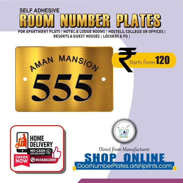 Room Number Plate Maker in Haryana by artsNprints.com