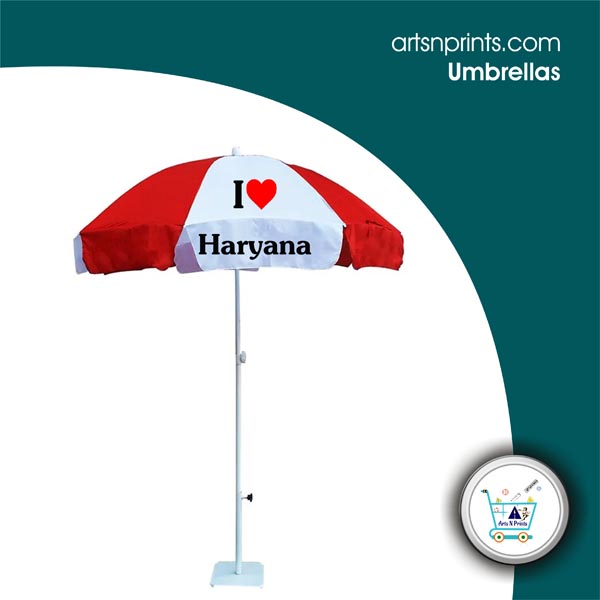 I LOVE Haryana Big sun protection Shopping stand outdoor Umbrella store in HaryanaArtsNprints