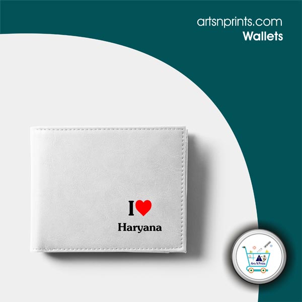 I LOVE Haryana Custom Printed gents pocket wallet store by HaryanaArtsNprints