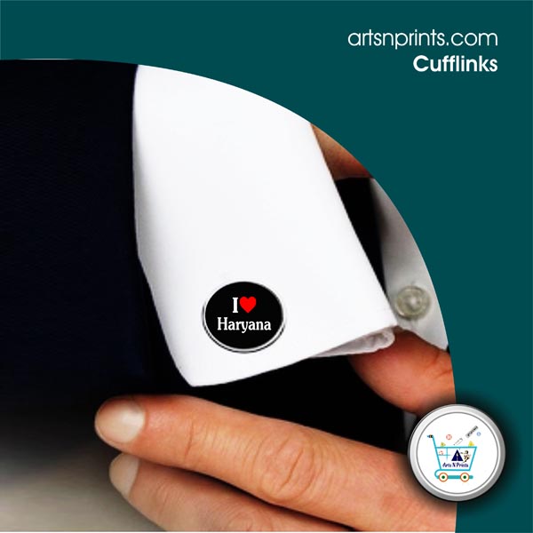 I LOVE Haryana Custom shirt cufflinks by HaryanaArtsNprints