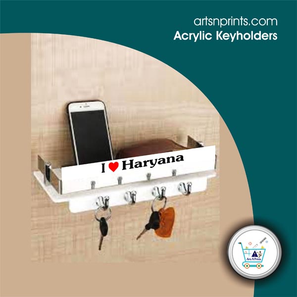 I LOVE Haryana custom acrylic keyholder shop by HaryanaArtsNprints