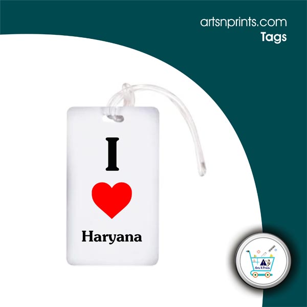 I LOVE Haryana custom luggage bag tags by HaryanaArtsNprints
