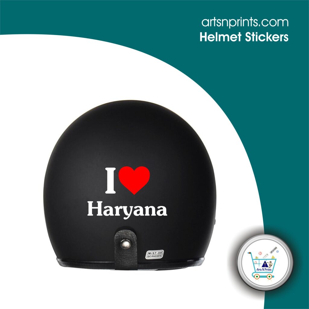 I LOVE Haryana custom vinyl sticker for helmets by HaryanaArtsnprints