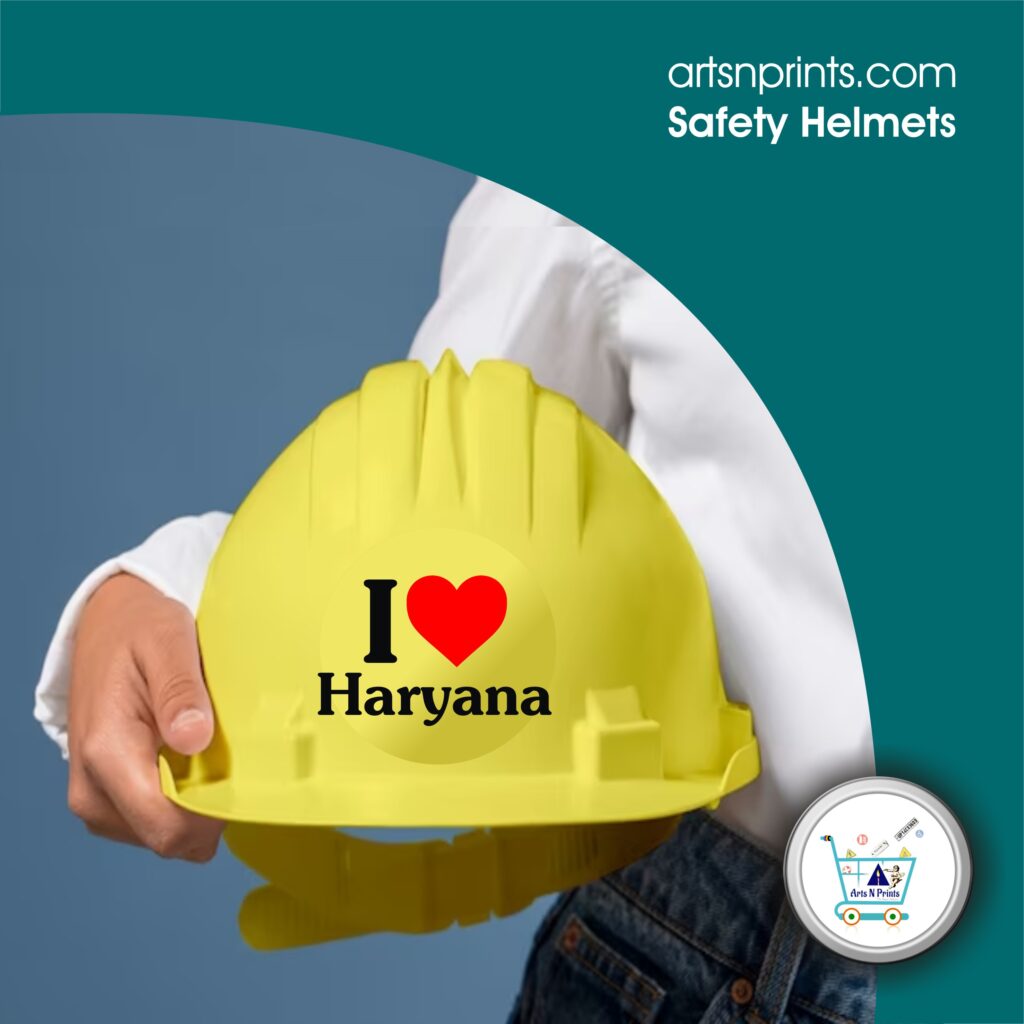 I LOVE Haryana safety helmet custom printed by HaryanaArtsnprints