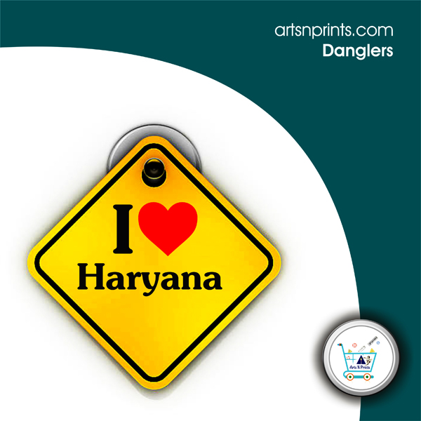 I Love HARYANA custom car dangler by artsnprints