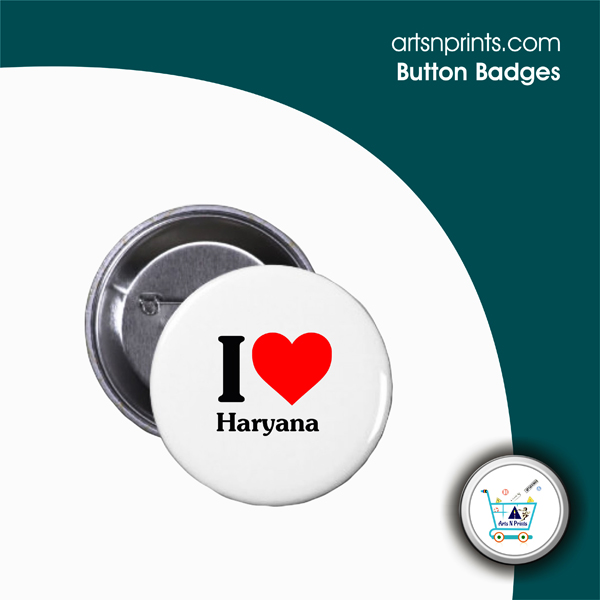 I love haryana Button pocket badges made on demand or order by indiaartsnprints